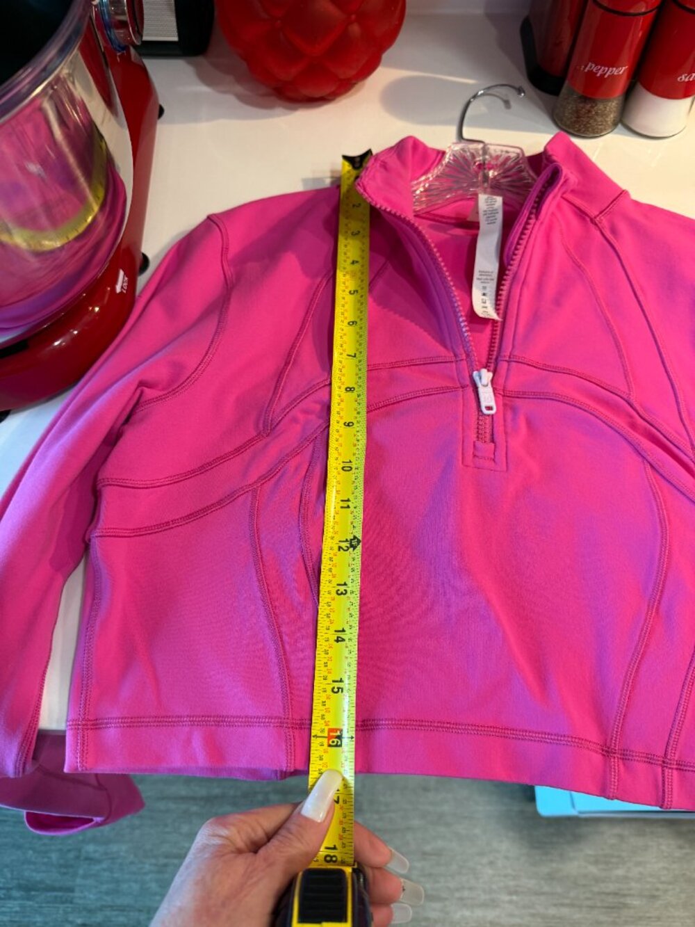 Lululemon Define cropped half zip jacket *Luon SONIC PINK Sz 12 Rare - Picture 11 of 13
